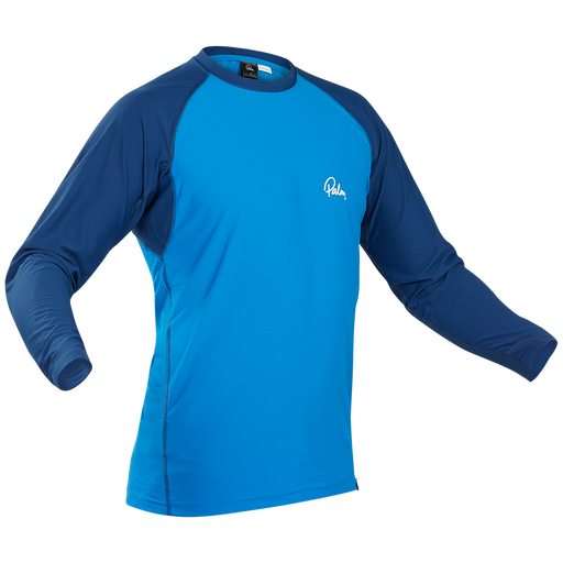 Product photo of blue a men's Palm Helios Longsleeve Base Layer top for kayaking